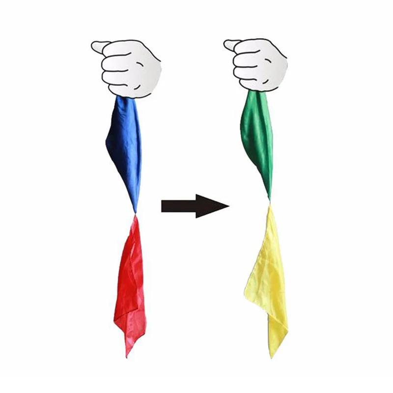 

Color Changing Linked Silk Magic Tricks for Kids Change Color Scarf for Magic Toy Funny Joke Props Tools Close-up Performance