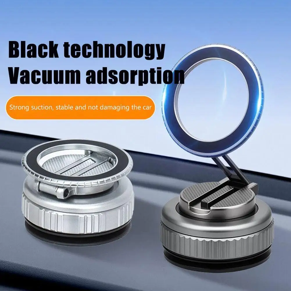 

360 Degree Rotating Vacuum Adsorption Magnetic Folding Mobile Phone Holder Car Navigation Instrument Panel Suction Cup Holder