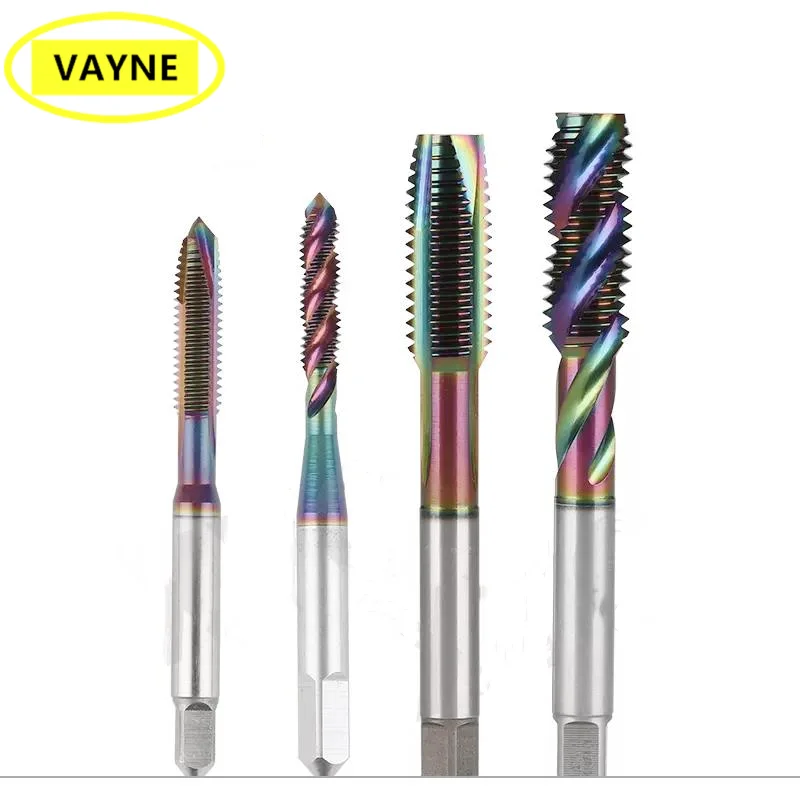 VAYNE HSSE Metrischer Spiralgewindebohrer TC-50 Beschichtung M1M2M3M4M5M6M8M10M12M14M16X0,25 0,35 1,25 1 1,75 Maschinengewindebohrer mit Feingewinde