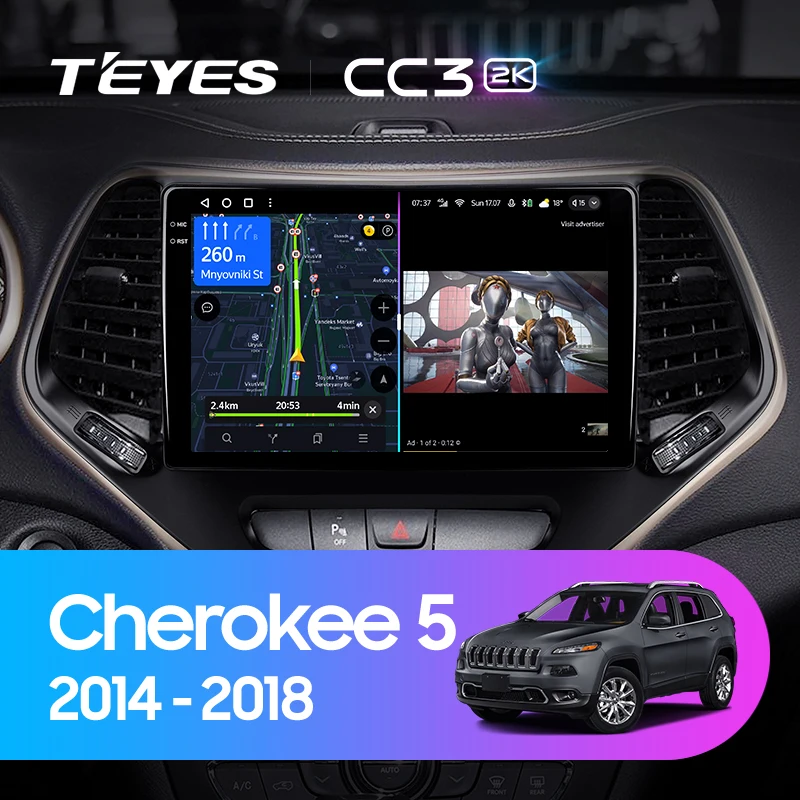 TEYES CC3 2K For Jeep Cherokee 5 KL 2014 - 2018 Car Radio Multimedia Video Player Navigation stereo GPS Android 10 No 2din 2 din dvd