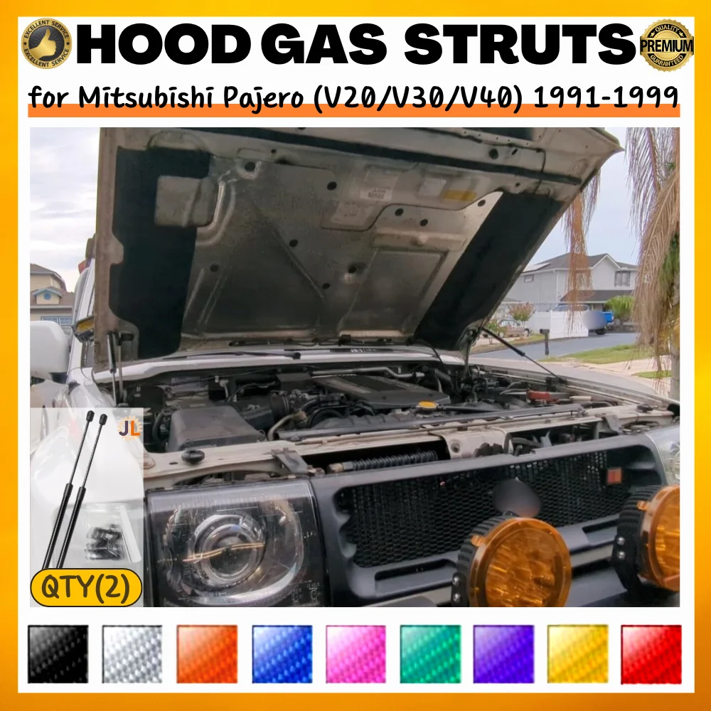 

Qty(2) Hood Struts for Mitsubishi Pajero/Montero/Shogun (V20/V30/V40) 1991-1999 Front Bonnet Gas Springs Shocks Lift Supports