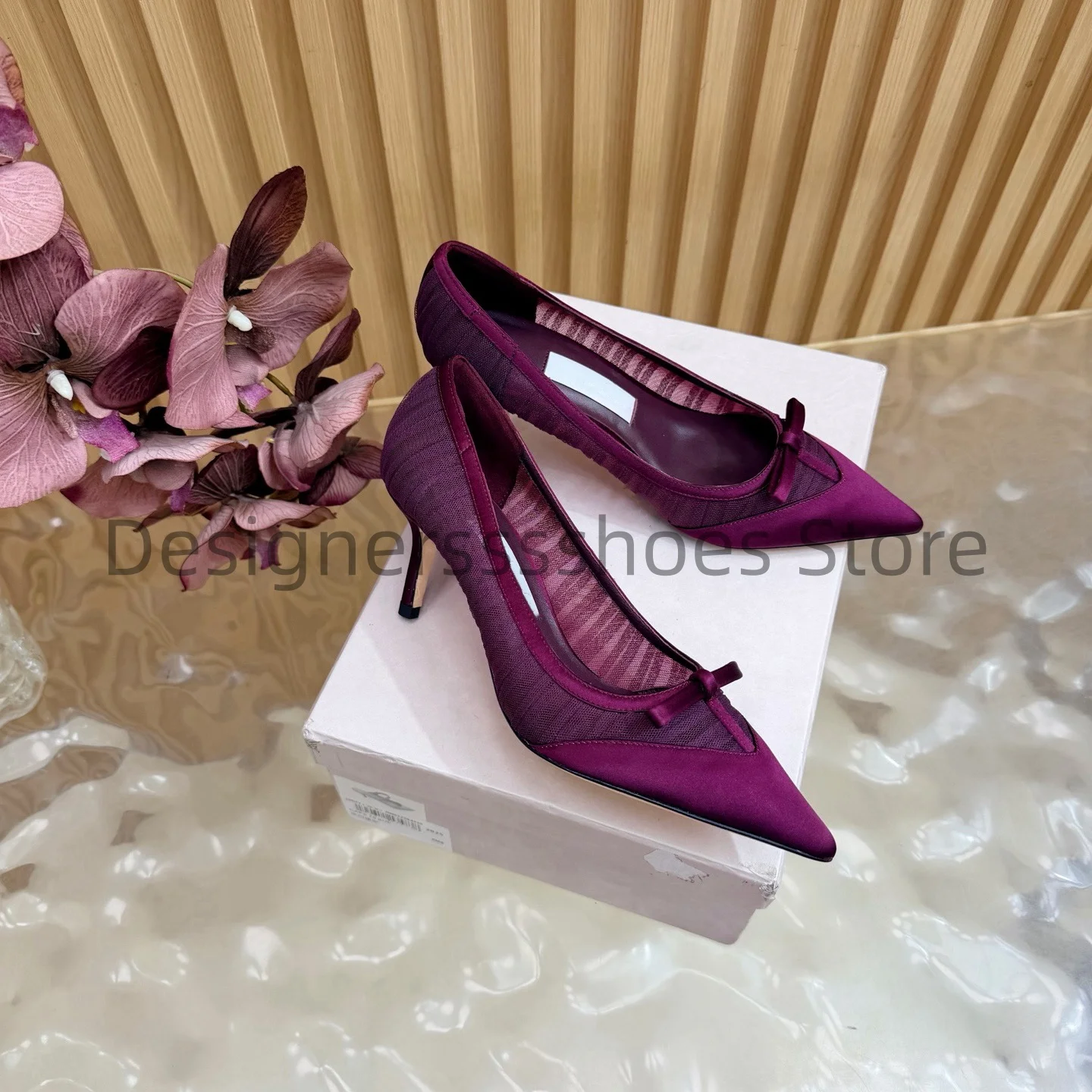 2026 Spring Summer High Heel Sandals Lace Silk Upper Metal Toe Lambskin Lining Italian Leather Outsole 6.5cm Heel Sizes 34-41