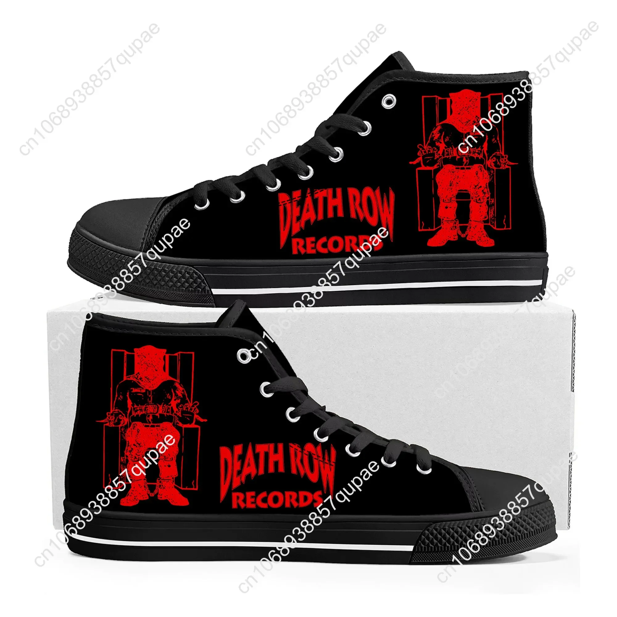 Death Row Records High Top Sneakers Mens Womens Teenager High Quality Canvas Sneaker 3D Print Casual Couple Shoes Custom Shoe