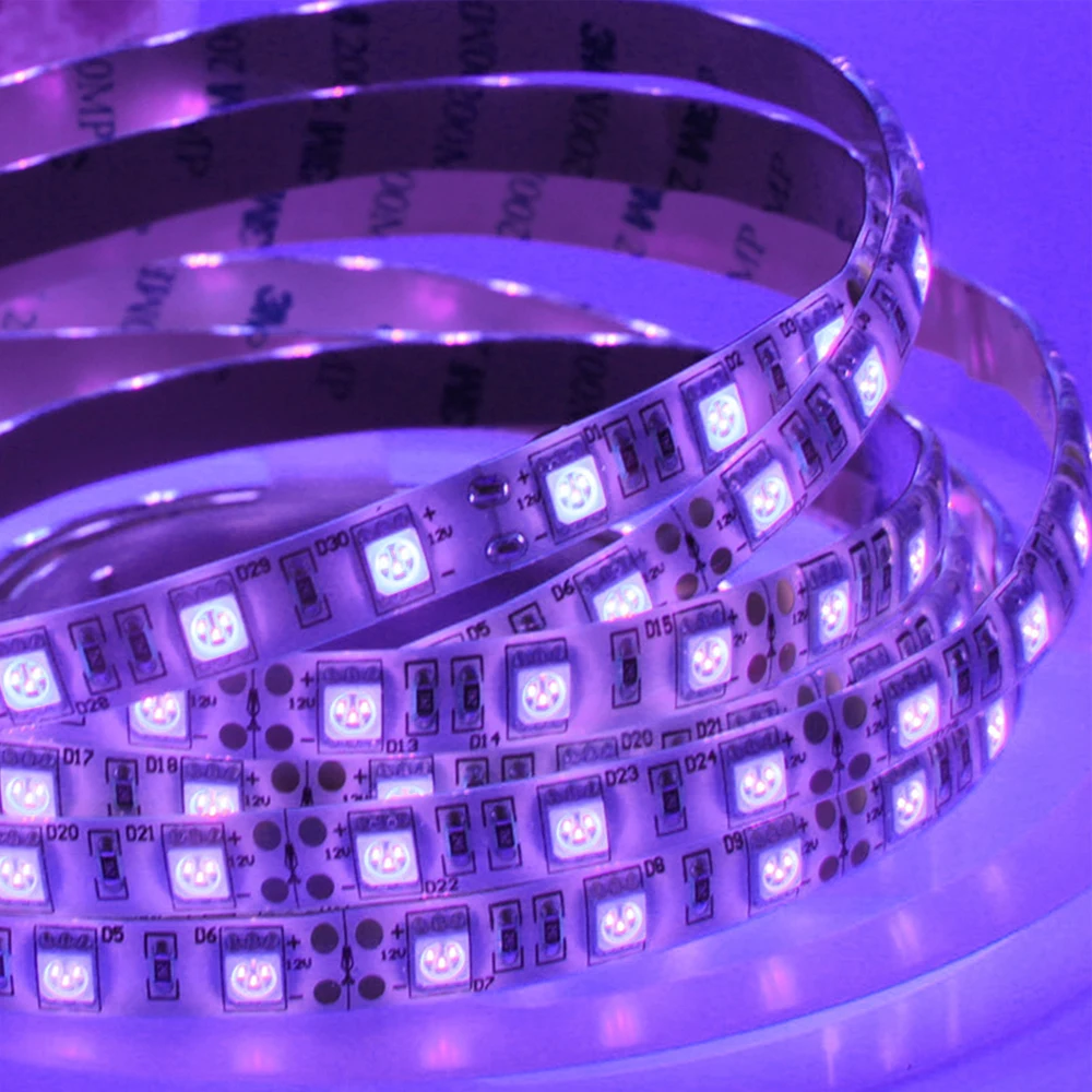 UV DC 5V 1M LED Strip Light UV 385-400nm Black Light 2835 SMD UV Light Flexible LED Strip Light for Glow Fluorescent Party