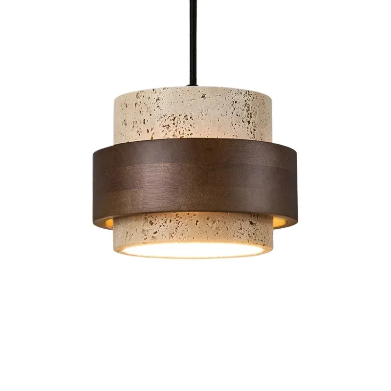 Modern Designer Wabi-Sabai Bedroom Bedside Lighting Bar LED Pendant Light Yellow Cave Stone Chandelier Bedside Hanging Wire Lam