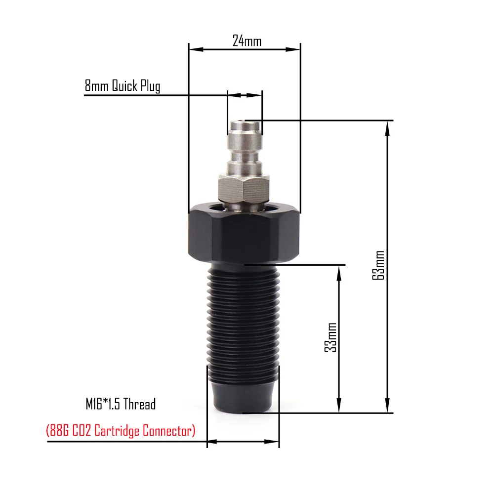 88G Co2 Cartridge Cylinder Adapter To 8MM Foster Quick Disconnect Convert Fitting