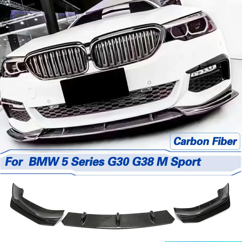 

Car Front Bumper Lip Spoiler Carbon Fiber for BMW 5 Series G30 G38 M Sport Sedan 4D 540i 2017-2020 Front Lip Chin Apron Body Kit