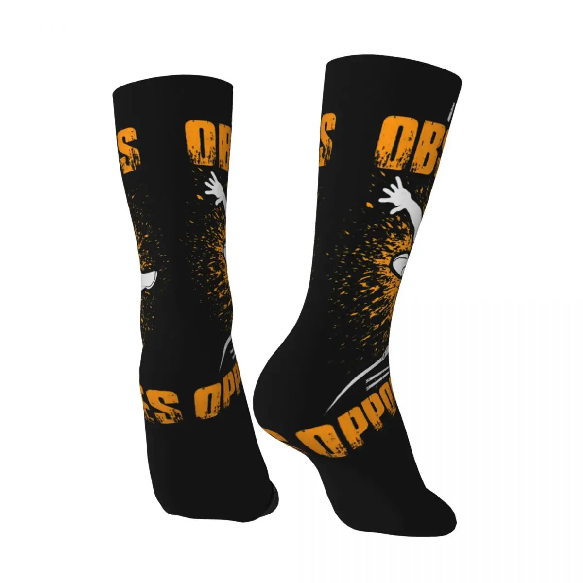 Funny Men's Socks I Dont See Obstacles I See Opportunities Retro Harajuku Parkour Run Free Freerunning Pattern Crew Crazy Sock