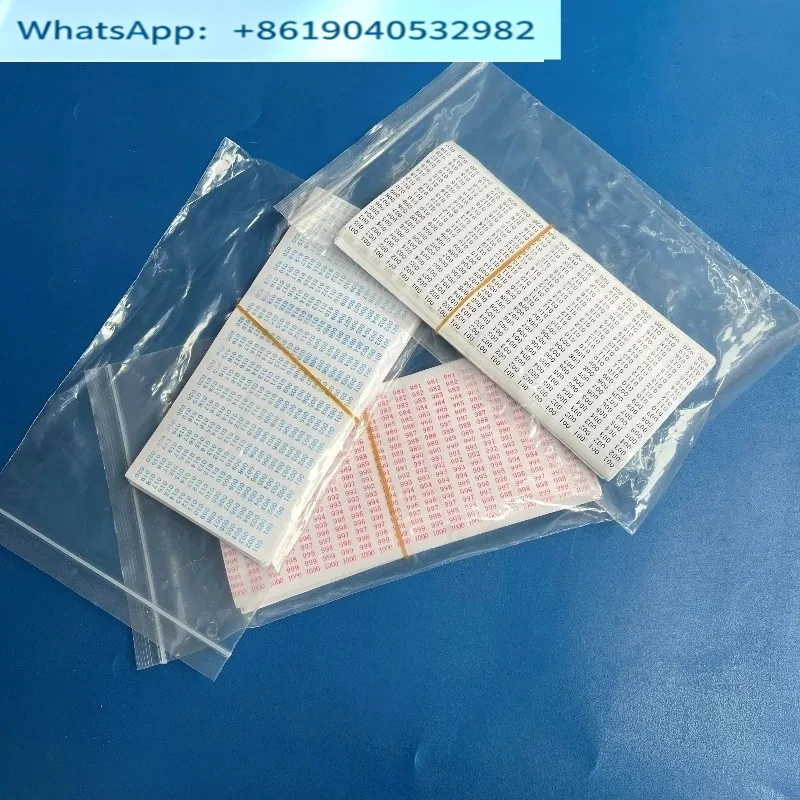 1-1000 Label Coated Paper Self-adhesive Serial Number Marking Stickers with The Same Number in The Same Row, 10 Pieces