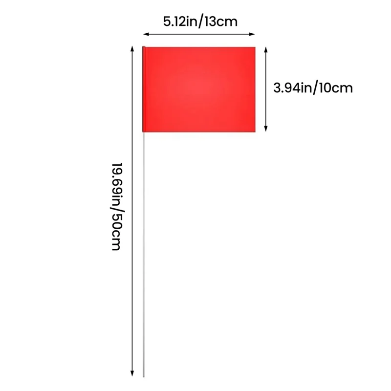 Bandeiras vermelhas para marcação de gramado, bandeiras de paisagem para marcação de gramado, bandeiras de rega de quintal, bandeiras de irrigação antiaderentes
