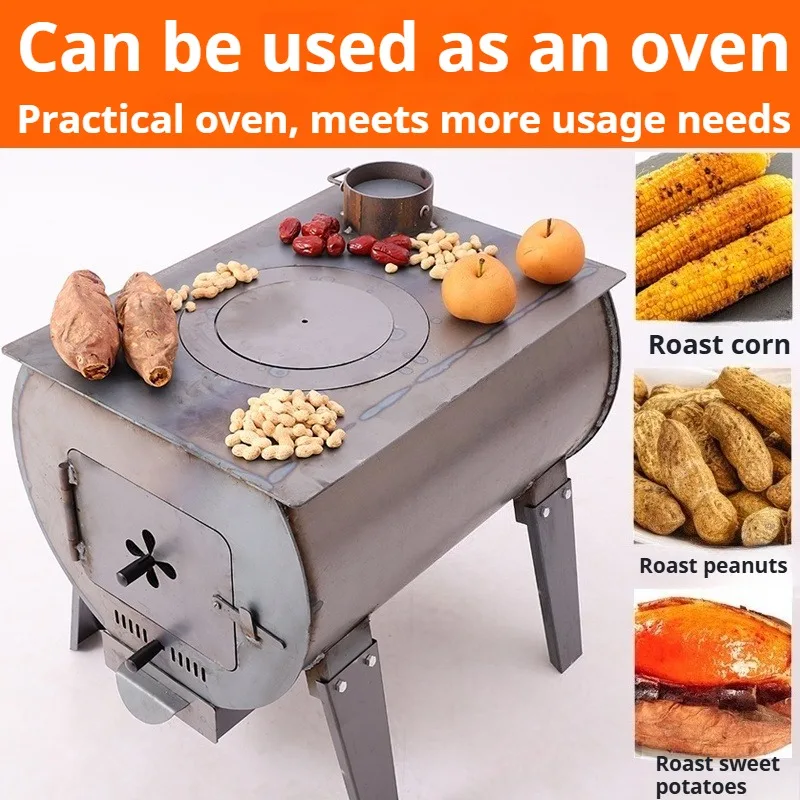 Convenient Wood-burning Stove Domestic Thickened Large Capacity Outdoor Stove Multifunctional Hiking Camp Cooking Supplies