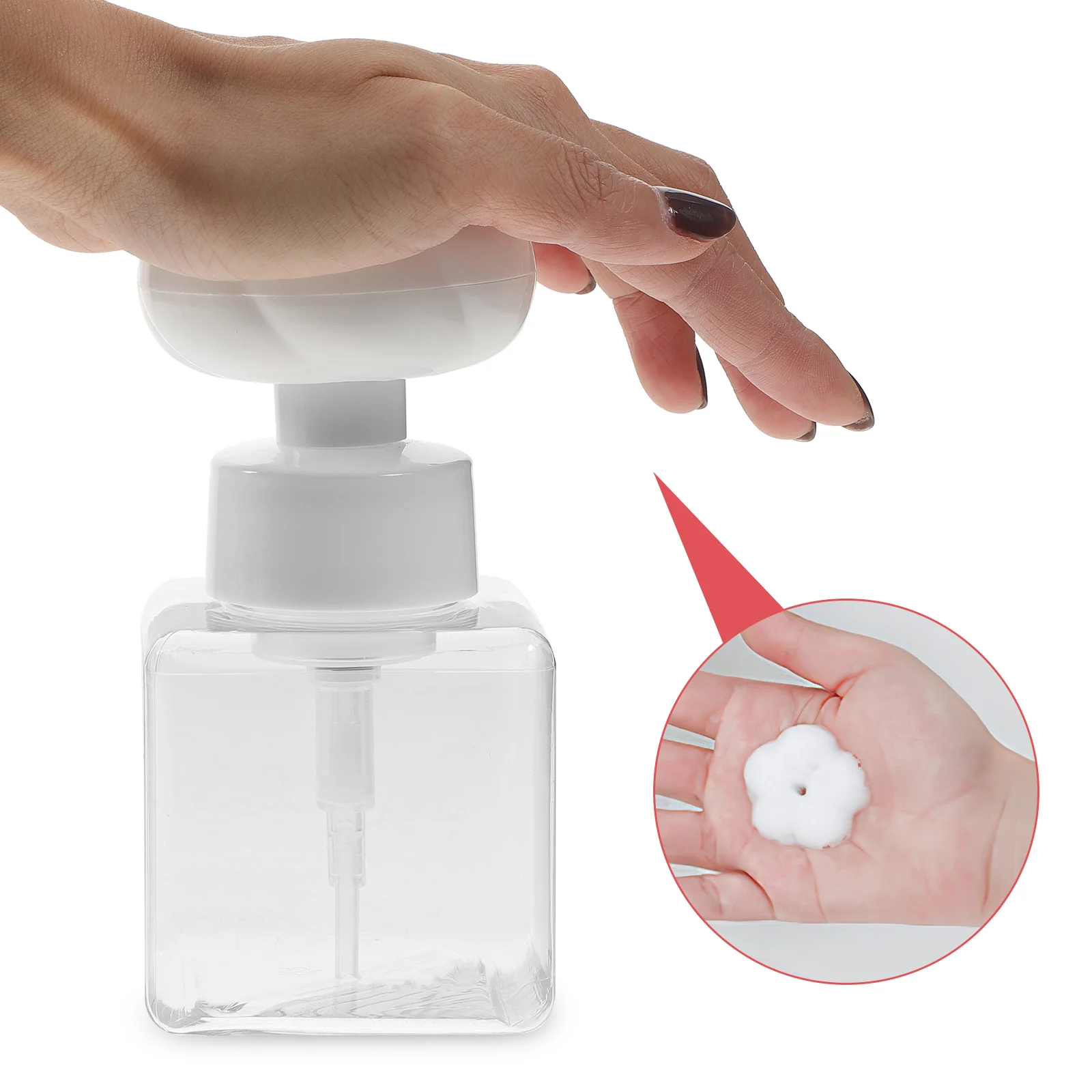 

2Pcs Elegant Press Foam Bottle Smooth Texture Strong Refillable Shampoo Shower Gel Dispenser Gift Flower Soap Dispenser