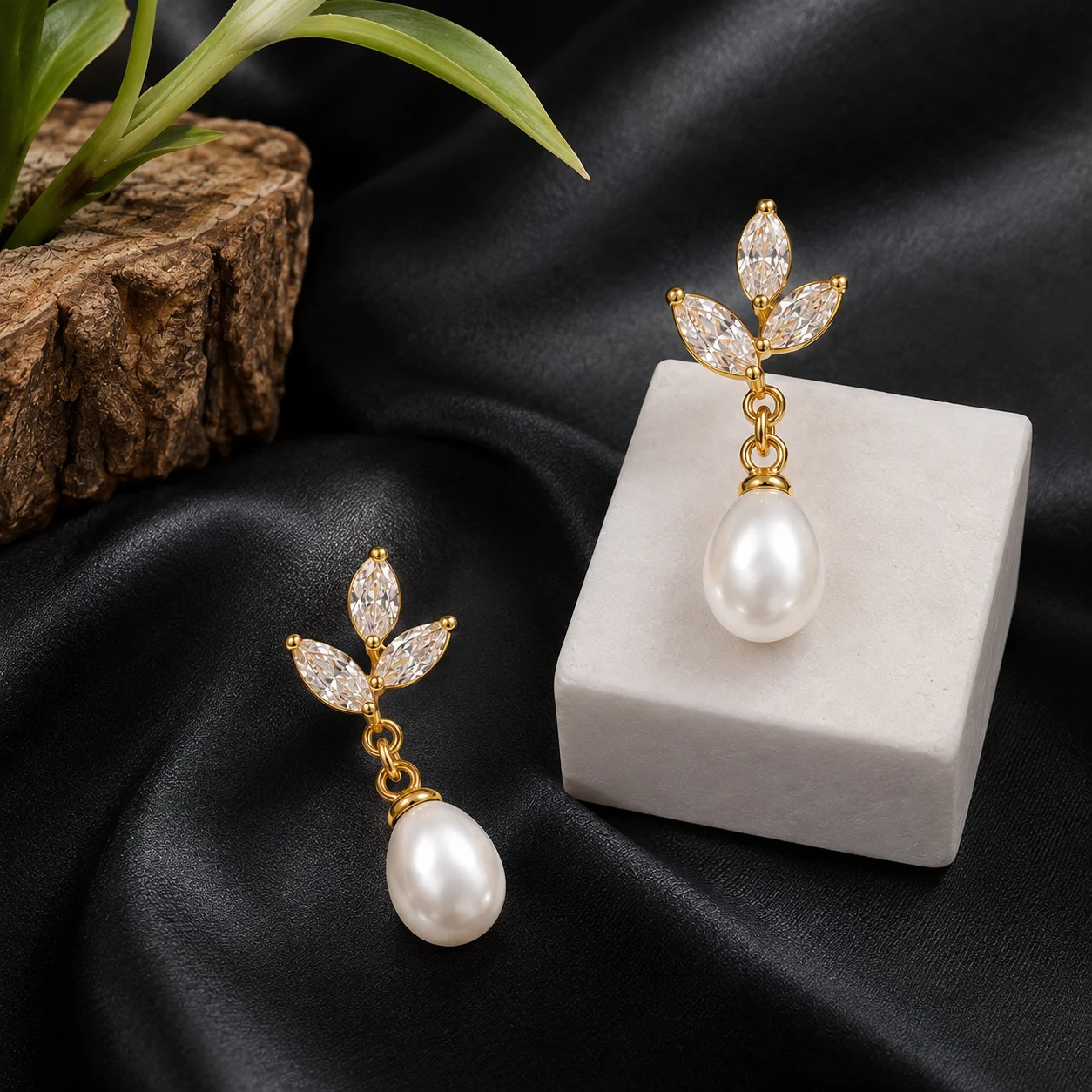 Neue Zirkon-Ohrhänger für Damen mit Imitationsperlen-Anhänger, Eleganter Brautschmuck, Modisches Minimalistisches Accessoire
