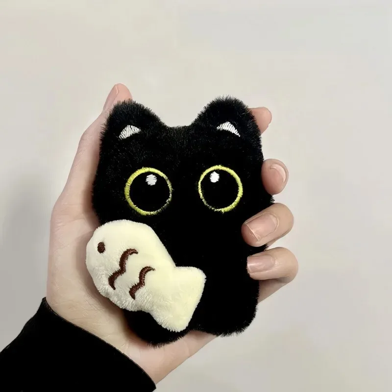 1pcs 2Pcs Cool Plush Black Cat Doll Toy Keychain Bag Pendant Charms Car Keyring Accessories for Women Couples Kawaii Gift - view 3
