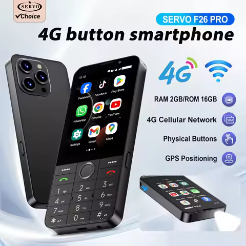 SERVO F26 PRO Button Smartphone 4G LTE Touch Screen 3.5" Display Android Mobile Phones Dual SIM Cards Speed Dial GPS Google Play