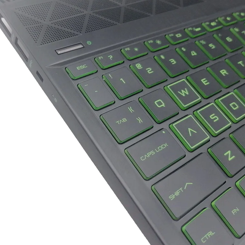 New Laptop Palmrest Upper Cover with Green Backlit Keyboard Original For HP Pavilion 15-CX Series Notebook Accessories Black