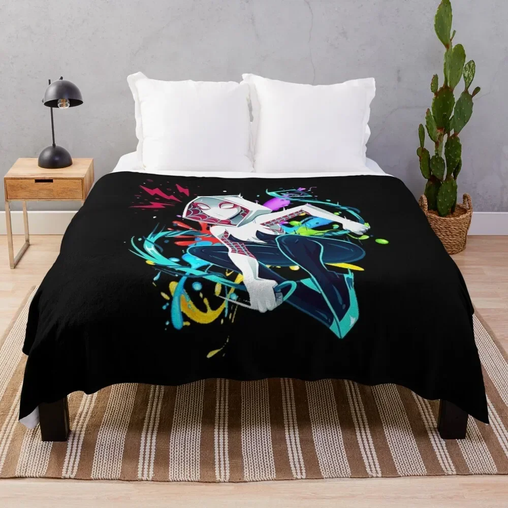 

The Neon Power Of Gwen Throw Blanket Blankets For Bed For Decorative Sofa Soft Plaid Soft Plush Plaid Blankets