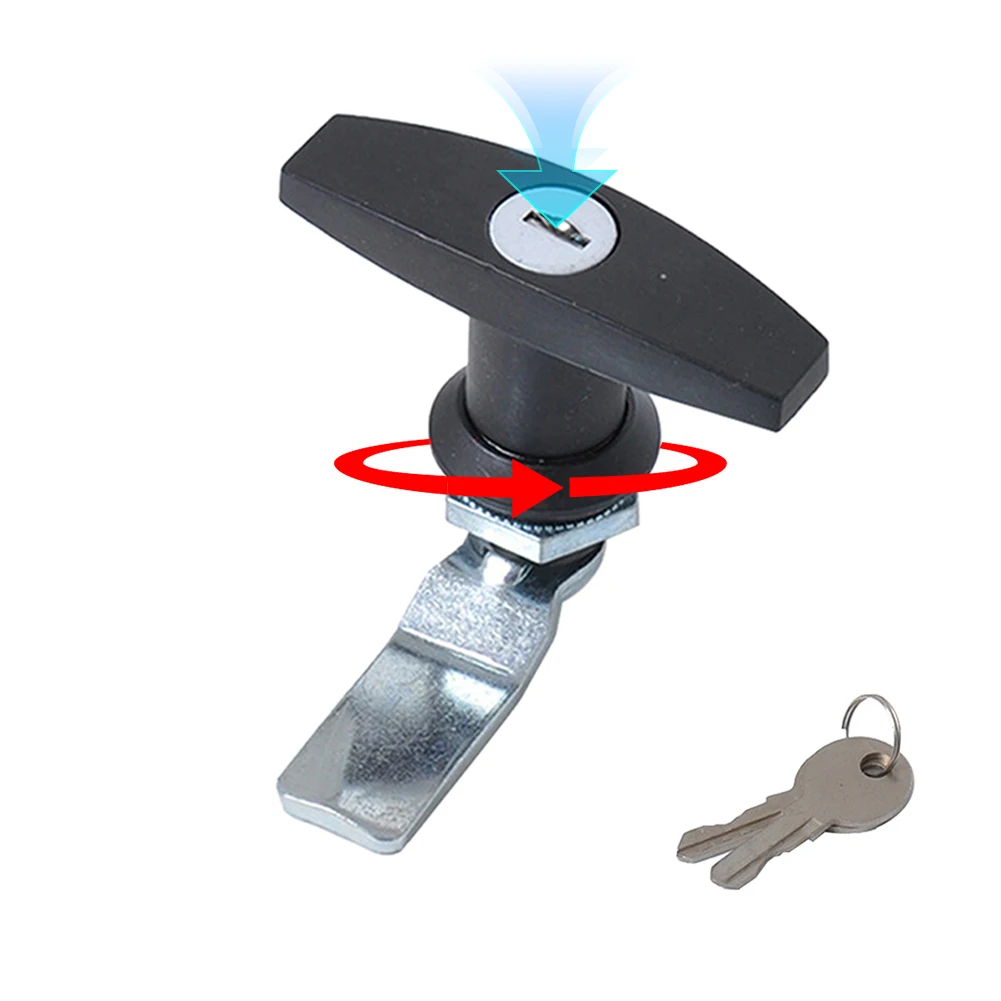 

Универсальный дверной замок с Т-образной ручкой для автодома с 2-х ключом, дверная защелка для кемпера, крышка замка, ящик для инструментов, дверной замок ящика шкафа для двери автофургона