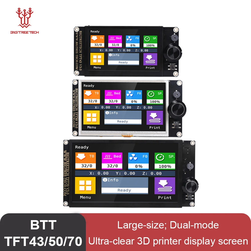 

Сенсорный экран BIGTREETECH TFT43 TFT50 TFT70 V3.0 12864LCD, двойной режим, запчасти для 3D принтера, VS MKS дисплей для Ender 3 SKR V1.4 MINI E3