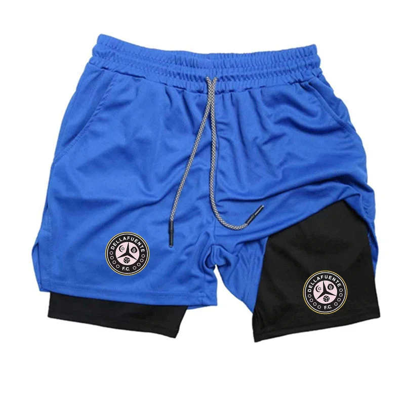 

Summer Men Running Shorts Fitness Gym Training 2 in 1 Sports ShortsDry Workout Jogging Double