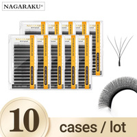 NAGARAKU 10 Cases W Shape Bloom 3D 4D 5D 6D 7D 8D Premade Fans Eyelash Extensions Natural Soft Light Full Dense