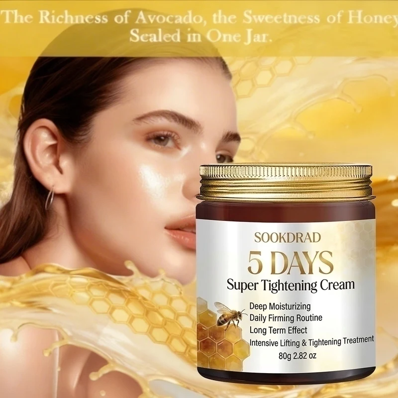 5 Days Super Tightening Cream, Bee Venom Extract, Deep Moisturizing, Face & Neck, Unisex,80g,All Skin,Morning Quick Care