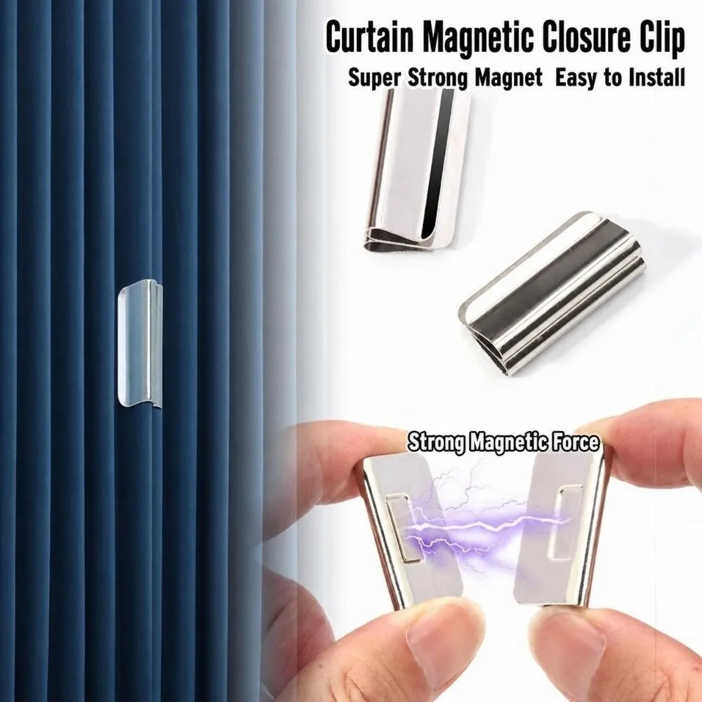 1 Pairs New Metal Curtain Closure Clip Magnetic Attraction S/L Curtain Clips Detachable Curtain Fixing Buckle Home Office