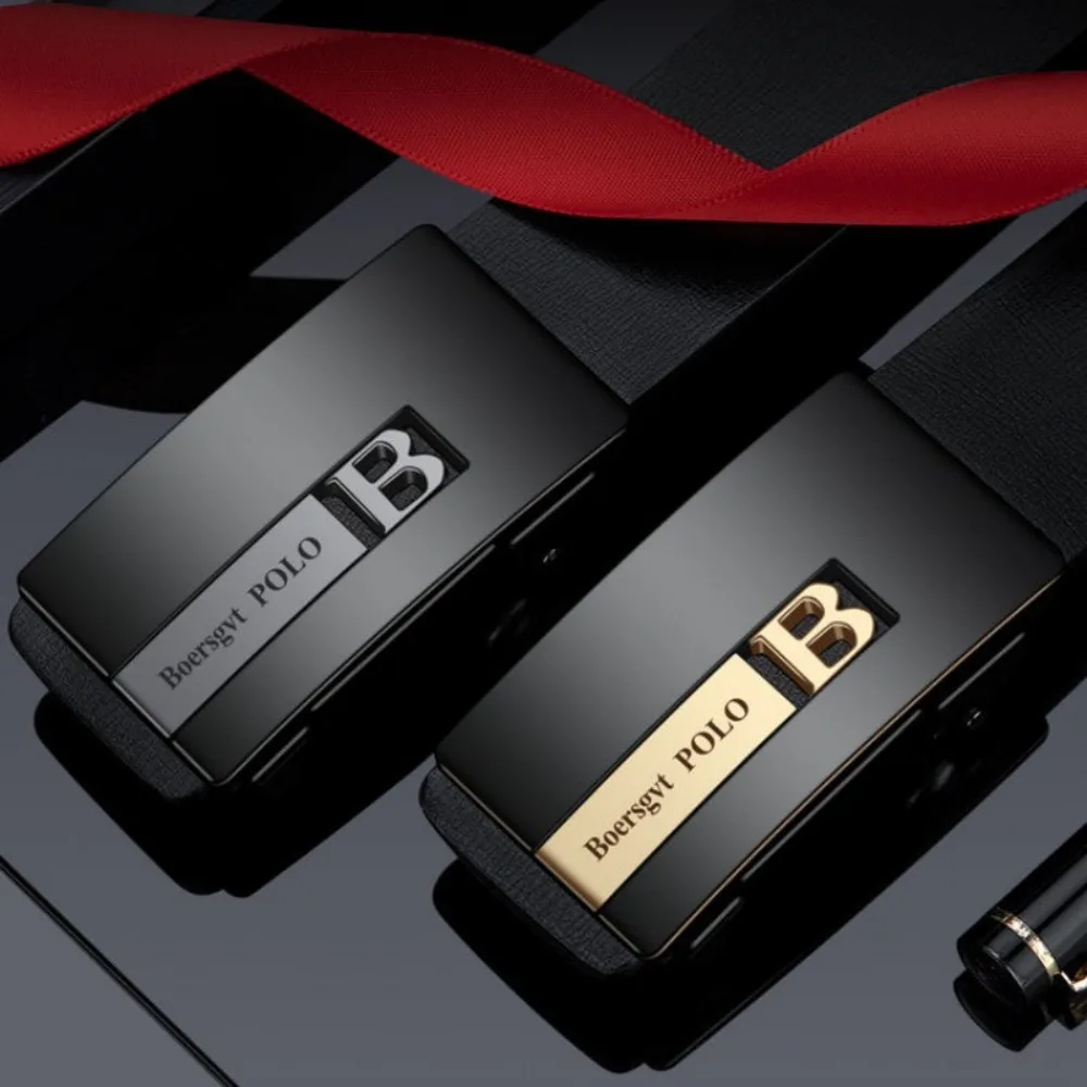 

Новый мужской ремень из натуральной кожи, деловой повседневный ремень без пряжек, зубов, автоматическая пряжка, ремень из натуральной воловьей кожи для молодых мужчин ​