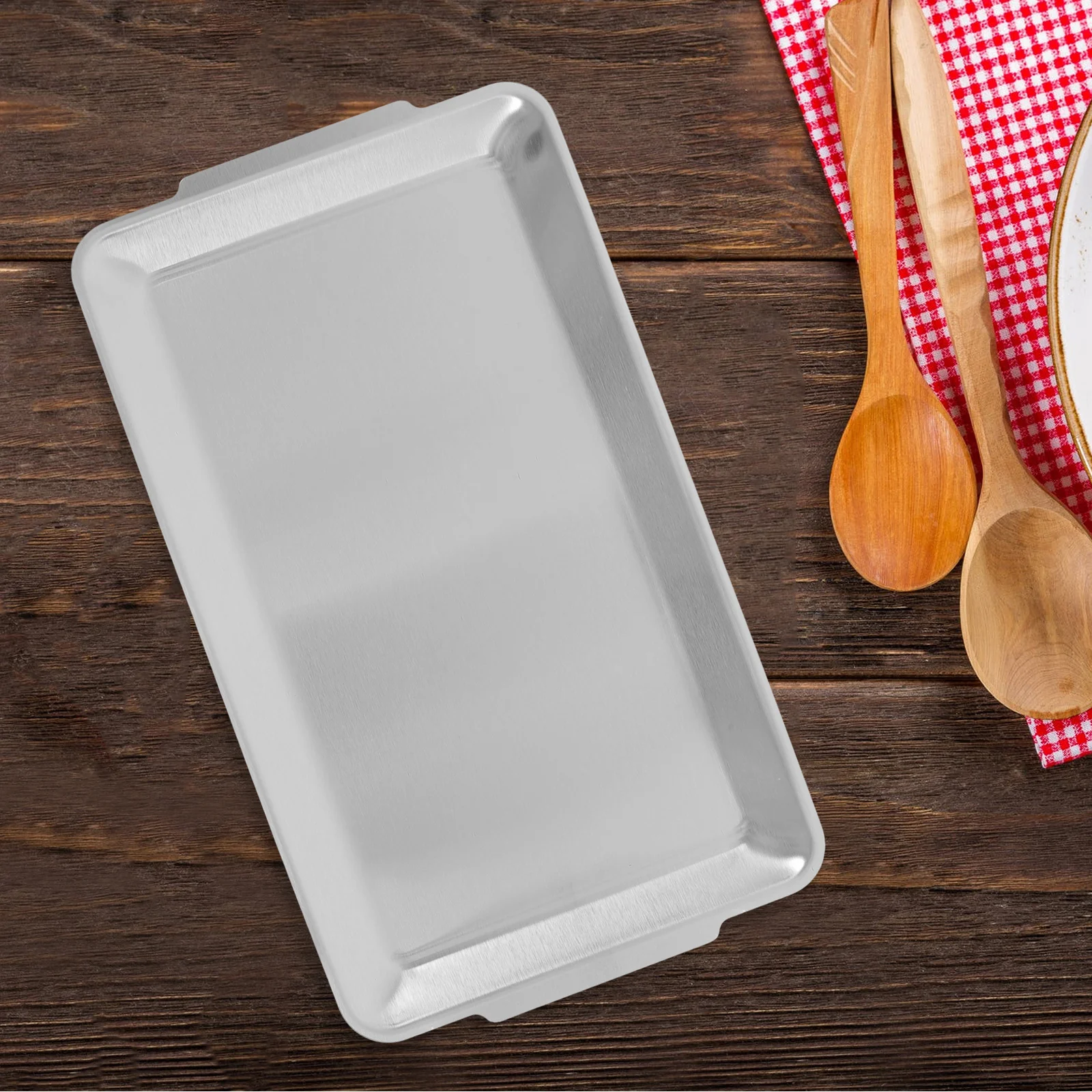 

Stainless Steel Bbq Tray Flat Bottom High Temperature Resistant For Grilling Baking Hot Pot Sushi Serving Platter Kitchen