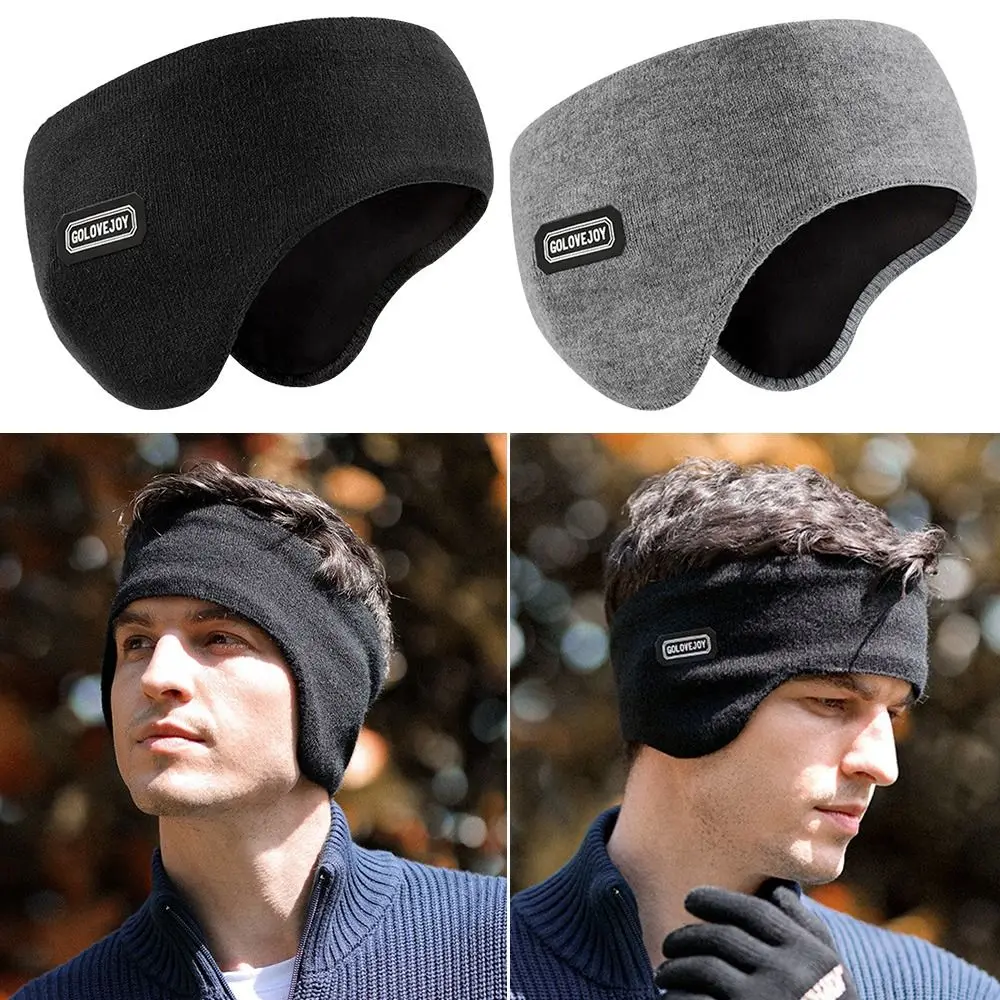 Orejeras de doble capa para correr, orejeras de esquí, banda para el cabello, Invierno