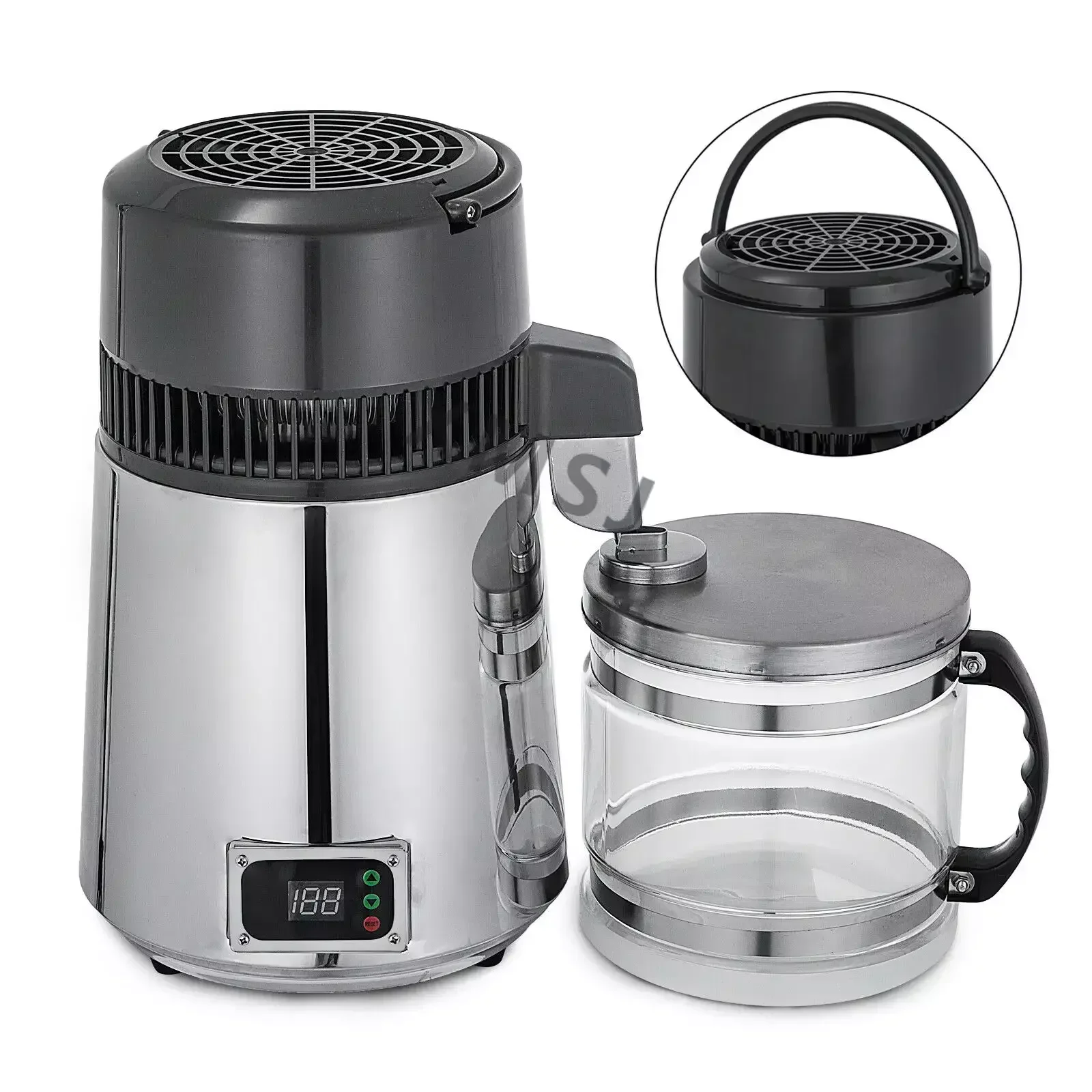 العلامة التجارية الجديدة 4L آلة تقطير المياه الأسنان التحكم في درجة حرارة المطبخ قسط المحمولة آلة تقطير المياه مختبر