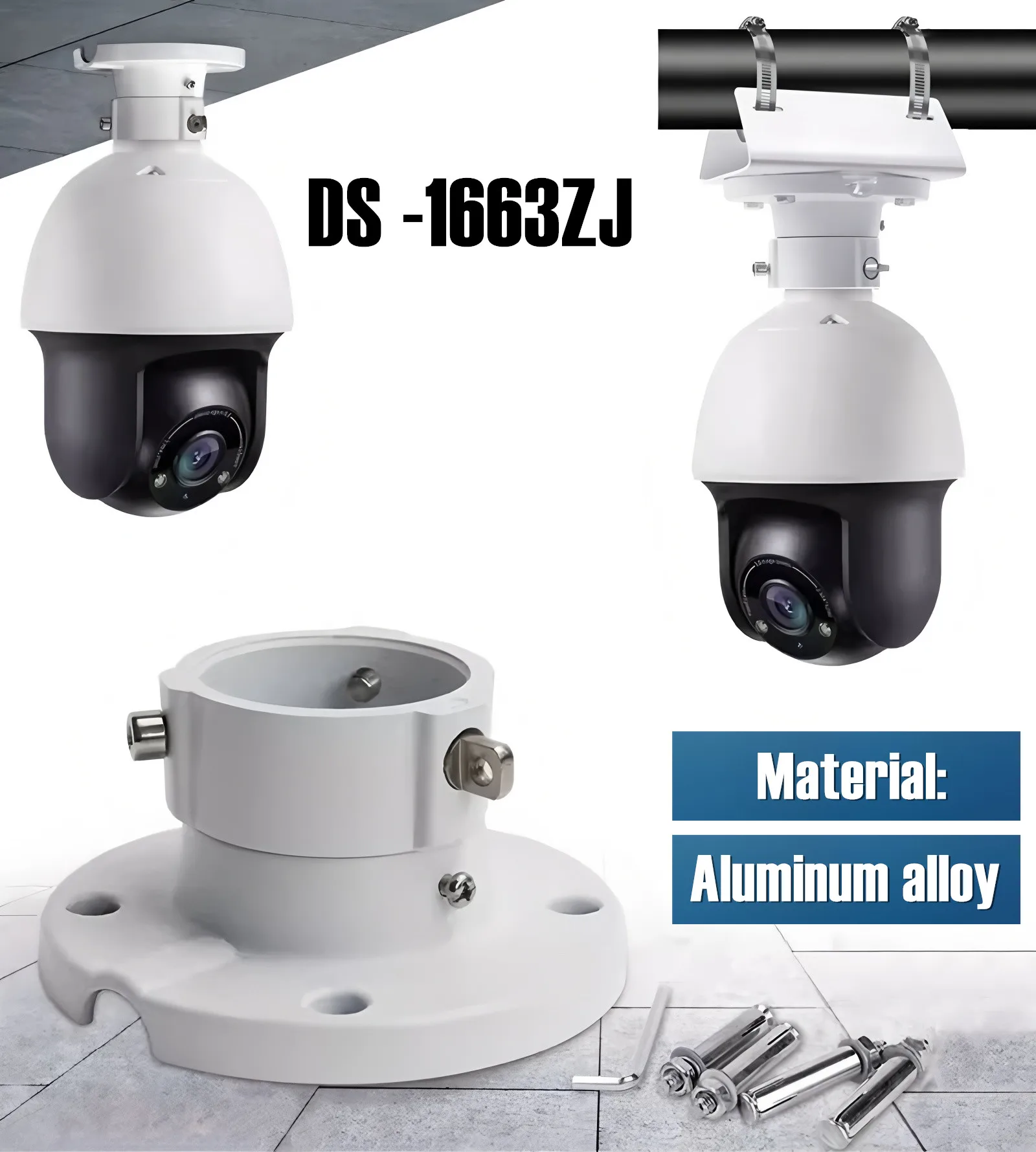 Universal Dome Camera Ceiling Mount Bracket Aluminum Alloy Ball Machine High Speed Dome PTZ Camera Transfer Connector DS -1663ZJ