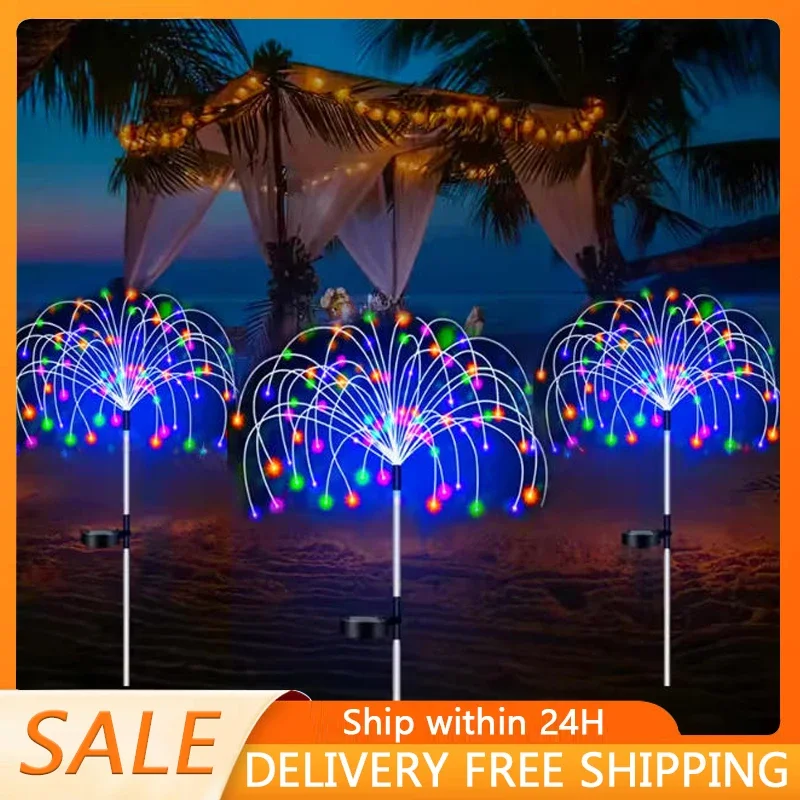 

Solar Firework LED Stake Lights Outdoor Garden Decor Pathway Fairy Light Waterproof Yard Lawn Patio Landscape Decor Solar Lamp