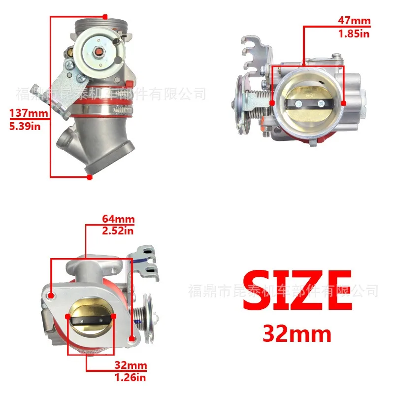 Suitable for: Motorcycle Throttle Body Dual Spray 32/34/36/38/40mm for Y15 Z ZR LC150 EXCITER150