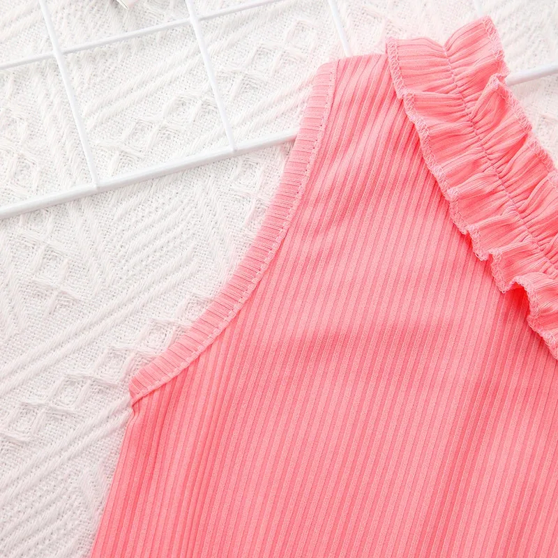 2025 Summer Girls Set Off Shoulder Top Printed Casual Pants Outdoor Beach Suit Sweet Casual Children's Clothing Two-Piece Set