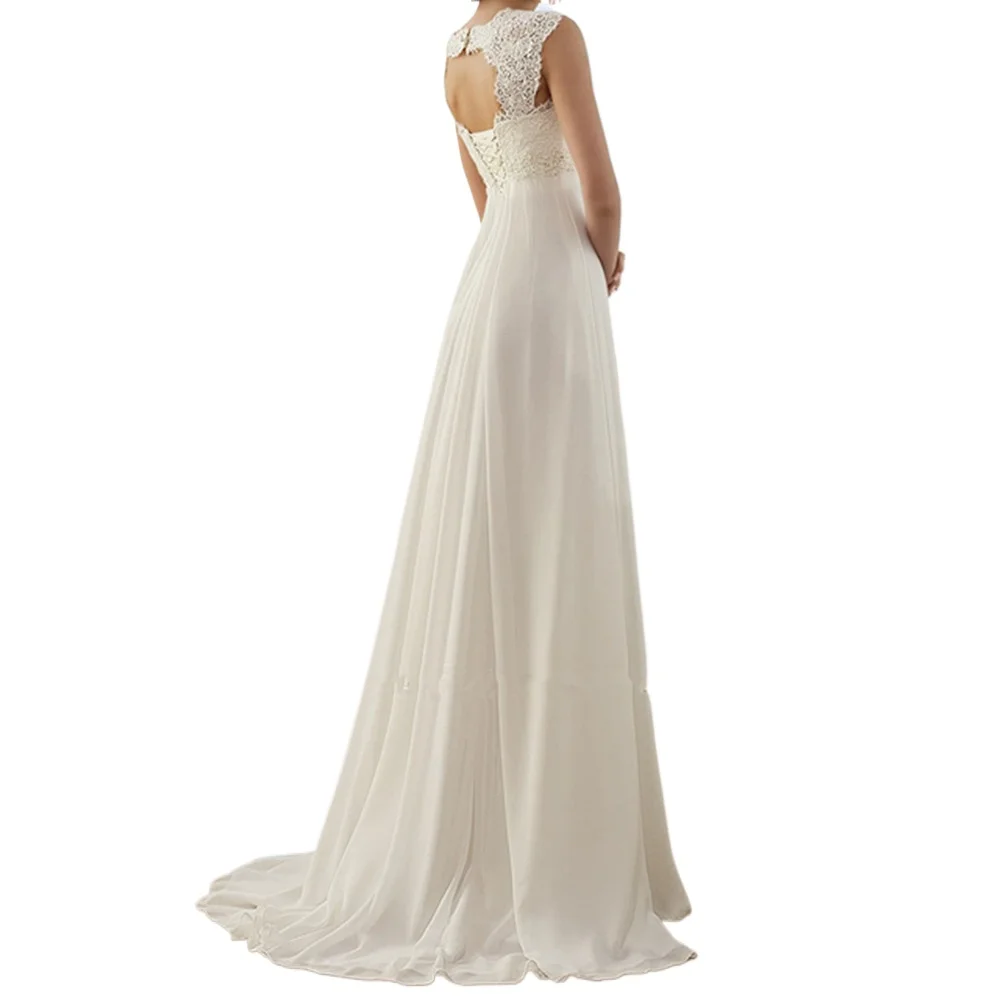 Hot White Long Dress Sexy Lace Stitching Grounded Dress