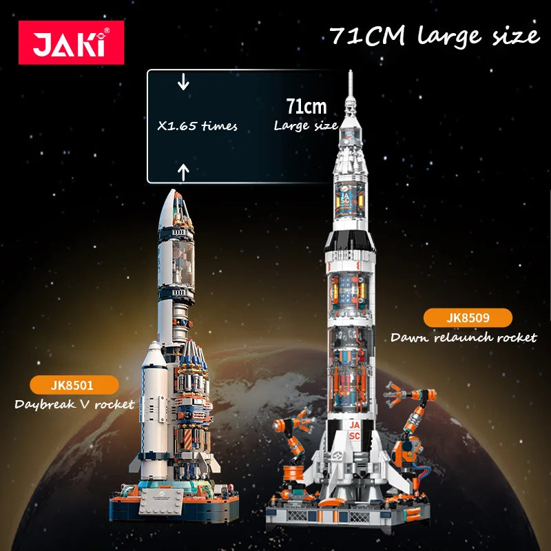 JK-8509 Space Exploration Series collectible class space rocket children\'s puzzle model assembly kit boys building blocks toys