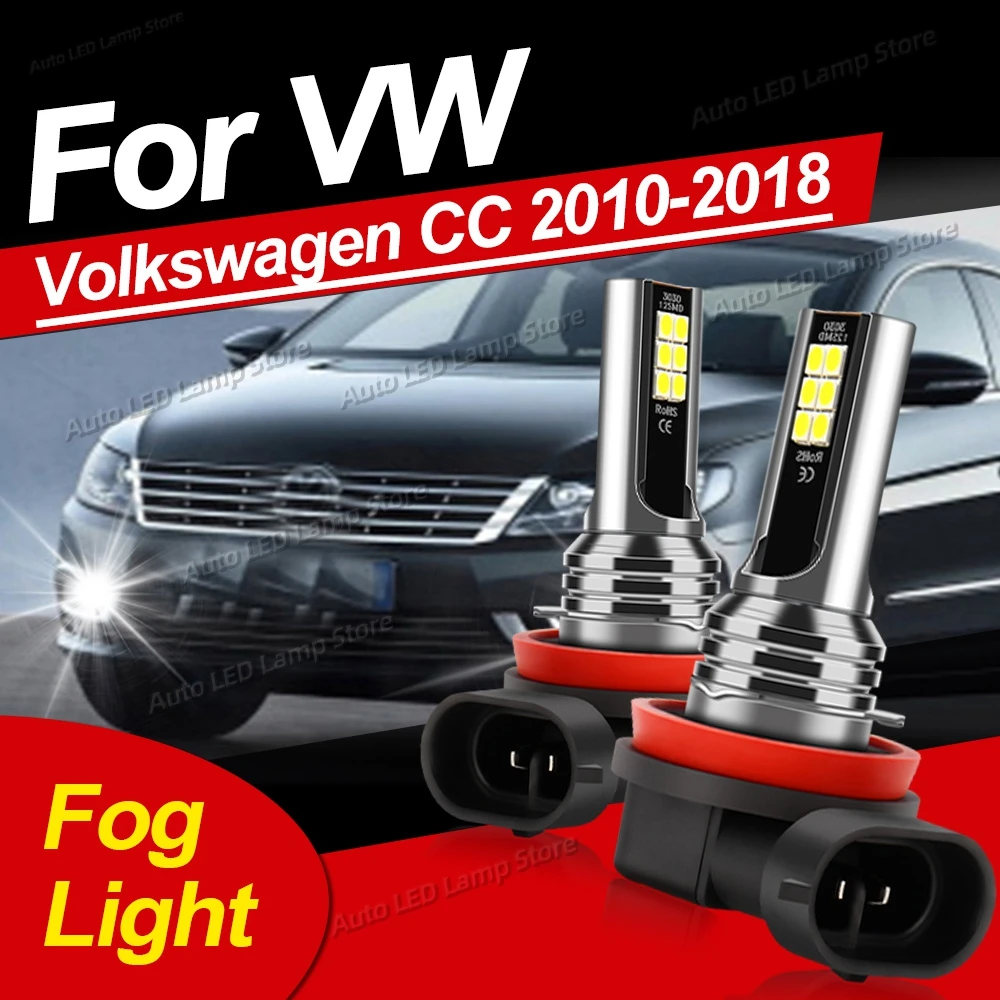 

2Pcs Front LED Fog Lights Bulbs 80W Super Bright Auto Fog Lamp 12V For VW Volkswagen CC 2010-2018 2011 2012 2013 2014 2015 2016