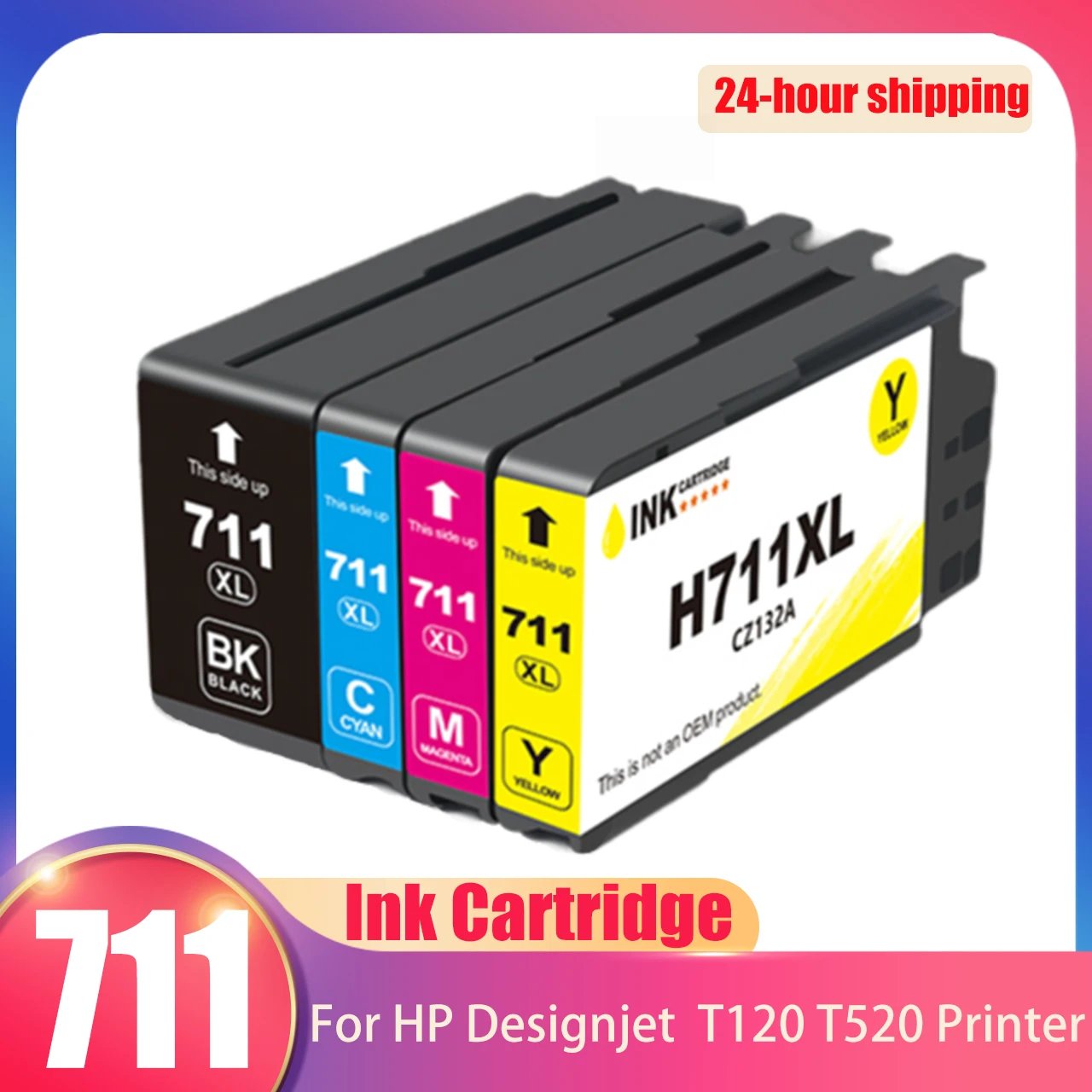 

Совместим с картриджем HP 711XL 711, замена картриджа HP 711 для принтеров HP DesignJet T100 T120 T125 T130 T520 T525 T530