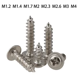 Round Head Phillips Self Tapping Screw With Washers Carbon Steel Cross Pan Head Mini Screws M1.2 M1.4 M1.7 M2 M2.3 M2.6 M3 M4