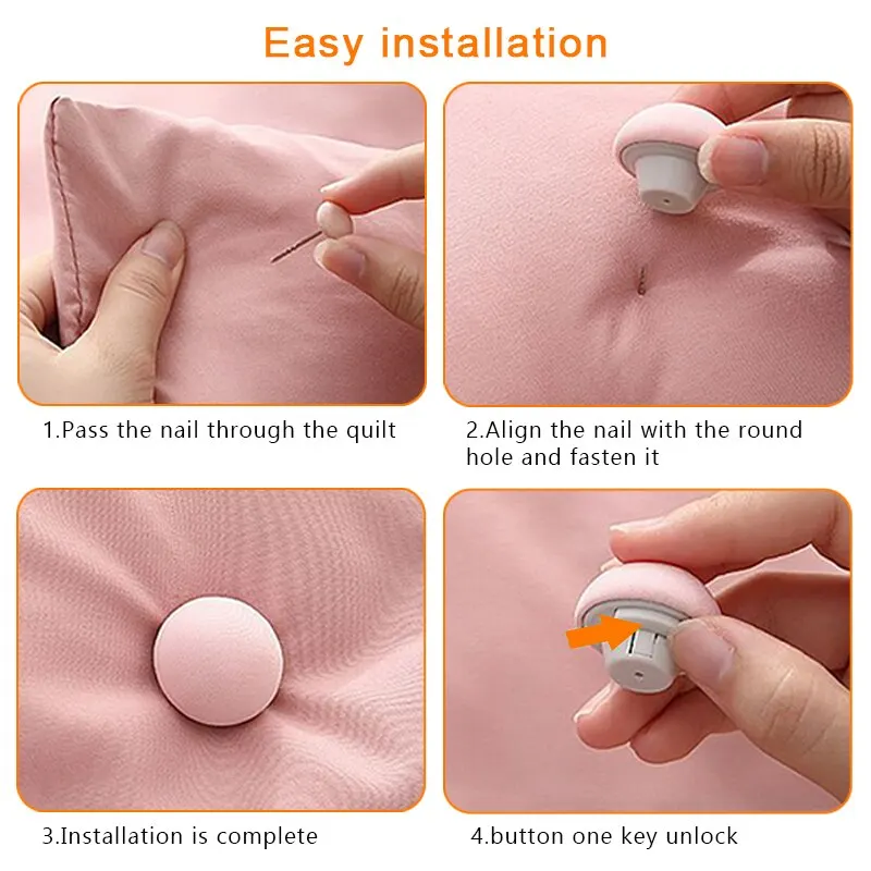 20-80PCS Mushroom Head Duvet Clip Bed Sheet Fastener No Needle Sewing Release Non Slip Ring for Quilt Cover Mattress Holder