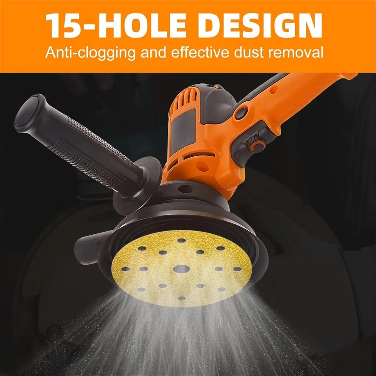 Pack of 80 Sandpaper 150 mm Grit 40 60 80 120 180 220 320 400 15 Hole for Random Orbital Sander