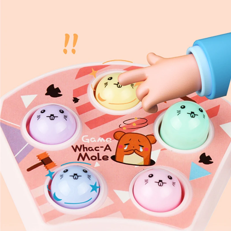 2024 New Arrivals Portable Mini Whack A Mole Game PStress Relief Hand Keychain Pop Fidget Toy Push Pop Bubble Fidget Toy Keyring