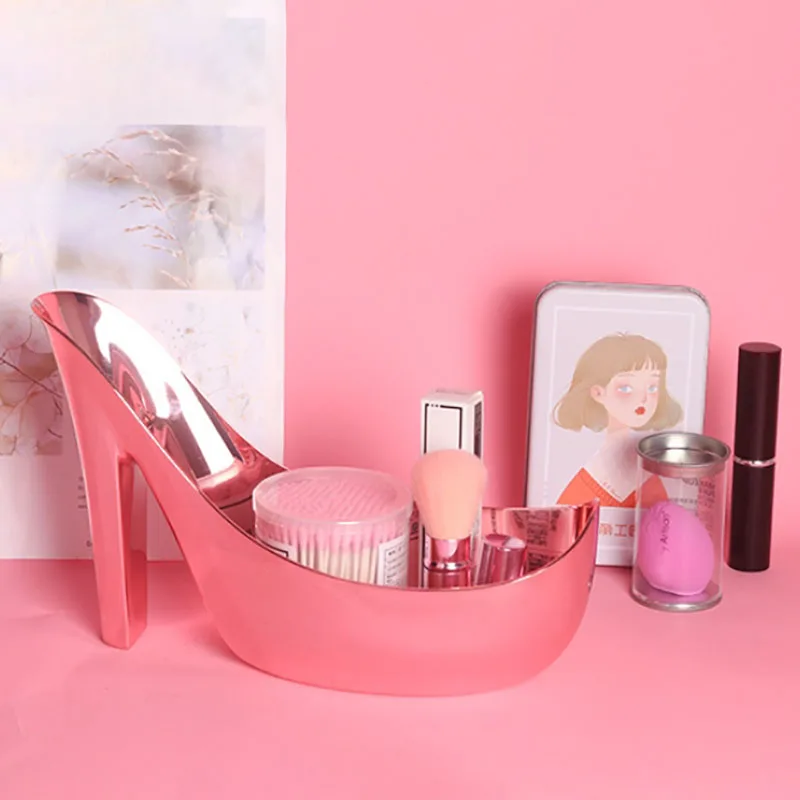 Makeup Tray Holder Organizer Cosmetic Sexy High Heels Tabletop Desktop Vanity Countertop Bathroom Wall Cabinet Storage Box Wome