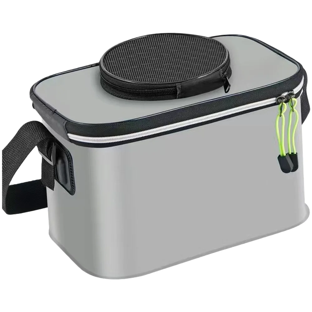 Portable Foldable EVA For Fishing Bucket Box with Adjustable Shoulder Strap and Handles for For Fishing Gear Storage