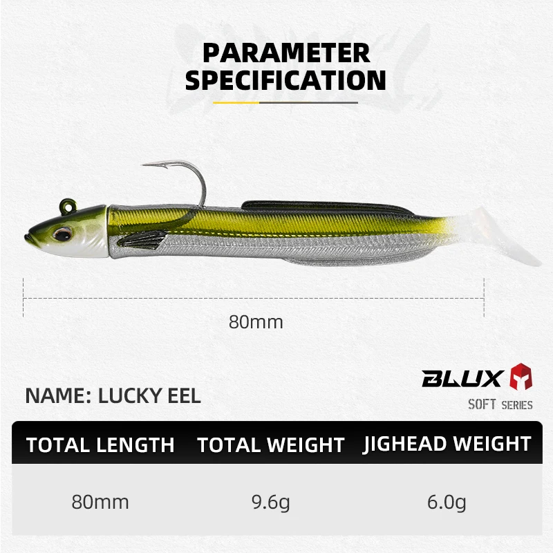 BLUX سعيد Sandeel 8 سنتيمتر 9.6 جرام لينة لايف ثعبان البحر الصيد إغراء مجداف الذيل تهزهز رئيس هوك الفينيل الاهتزاز الطعم الاصطناعي المياه المالحة والعتاد #2
