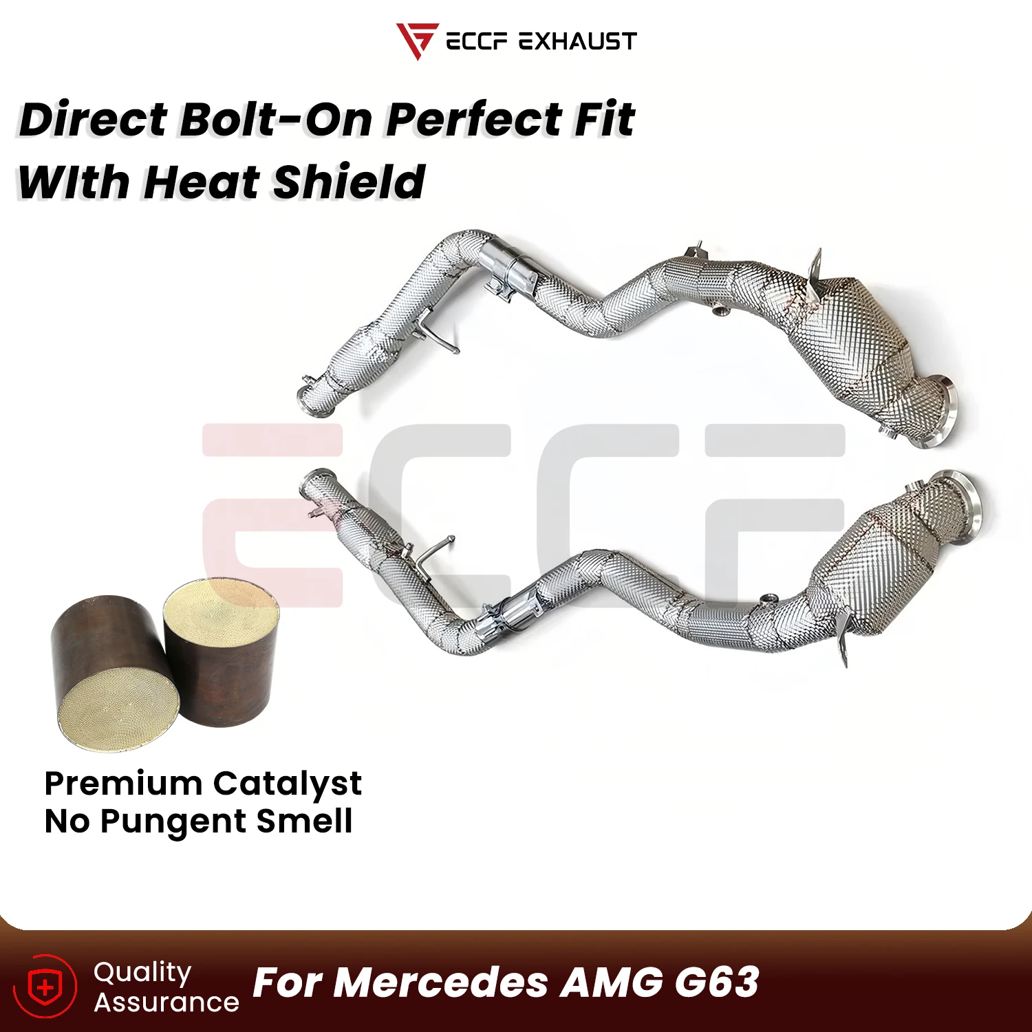 

Sporty Downpipe With Heat Shield For Mercedes AMG G63 Aggressive Exhaust Sound Plug and Play Performance Upgrade