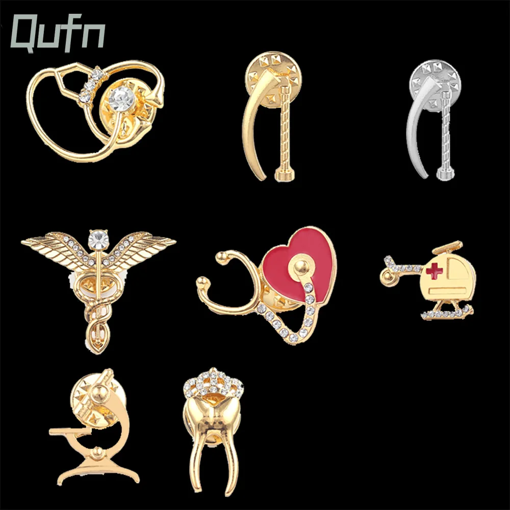 Medical Pins Icons Medical Helicopter Intestine Tissue Blood Capillary Biology Chemistry Brooches Nursing Accessories And Gifts