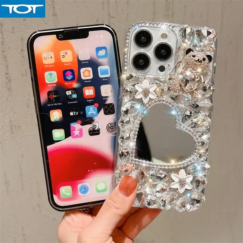 

Чехол для телефона Diamond Mirror для Xiaomi, Redmi 9A, 9C, Note8, 9Pro, Note 10S, 11 Pro, 12 Pro, чехол для мобильного телефона для макияжа