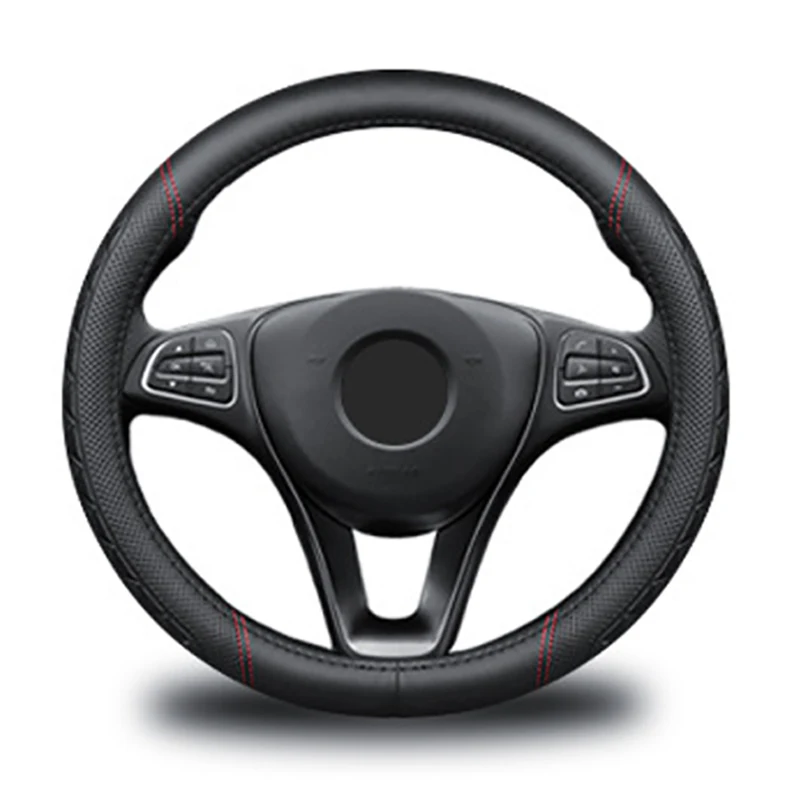 Car Steering Wheel Cover Skidproof Auto Steering- Wheel Cover Anti-Slip Embossing Leather For MG6 MG3 HS ZS Car-Styling